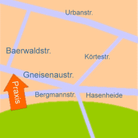 Lageplan der Psychotherapeutischen Praxis am Sdstern, Berlin